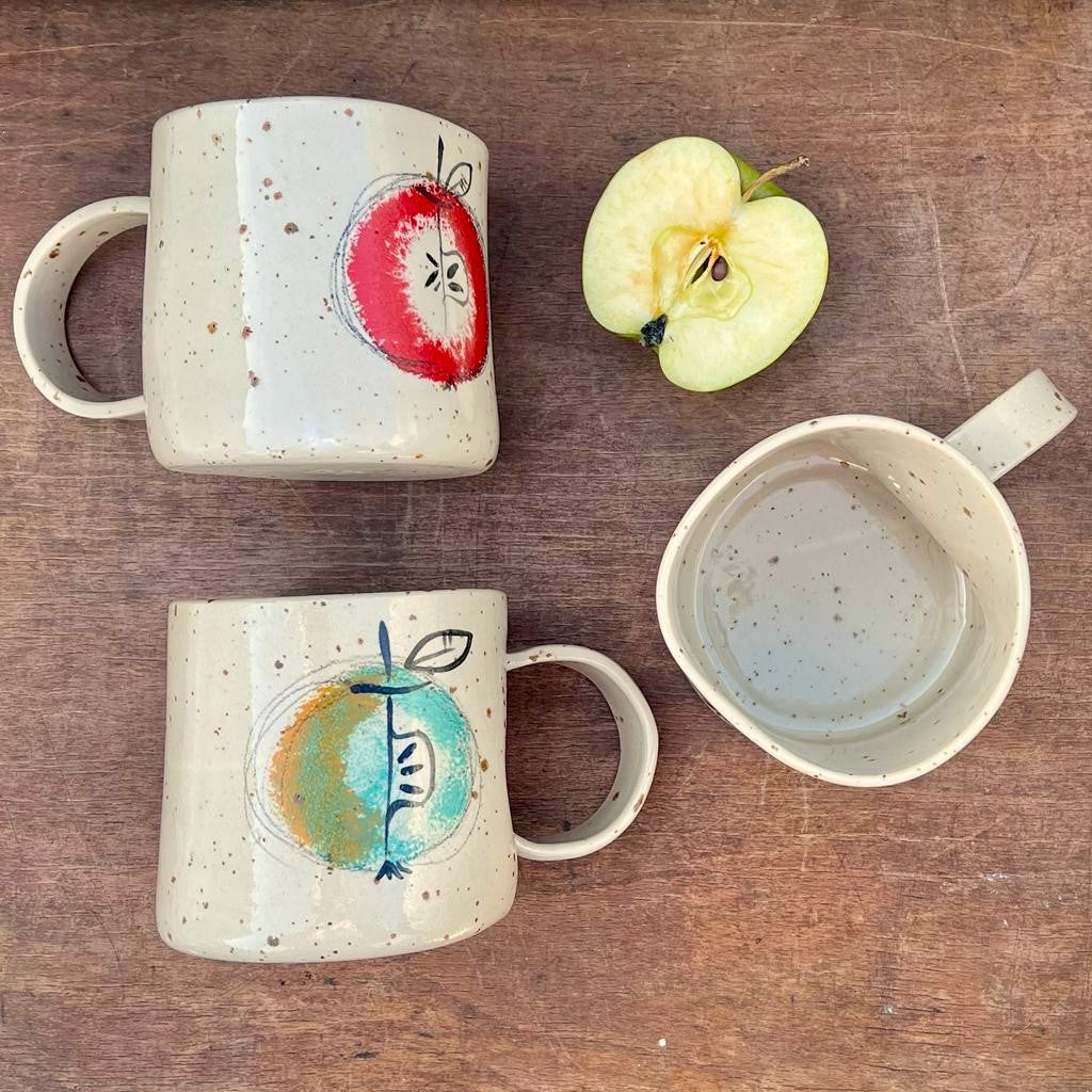 Tazzona mela con manico - Ceramica di Stagione