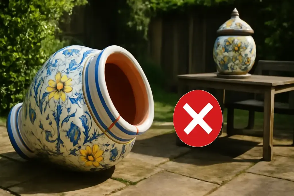Posso mettere la ceramica artistica all’esterno? Gli errori da evitare per non rovinarla