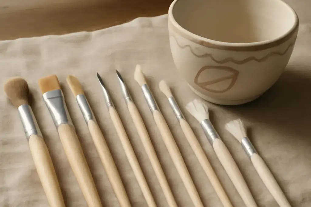 Pennelli per decorare la ceramica: guida pratica alle setole e alle forme più adatte
