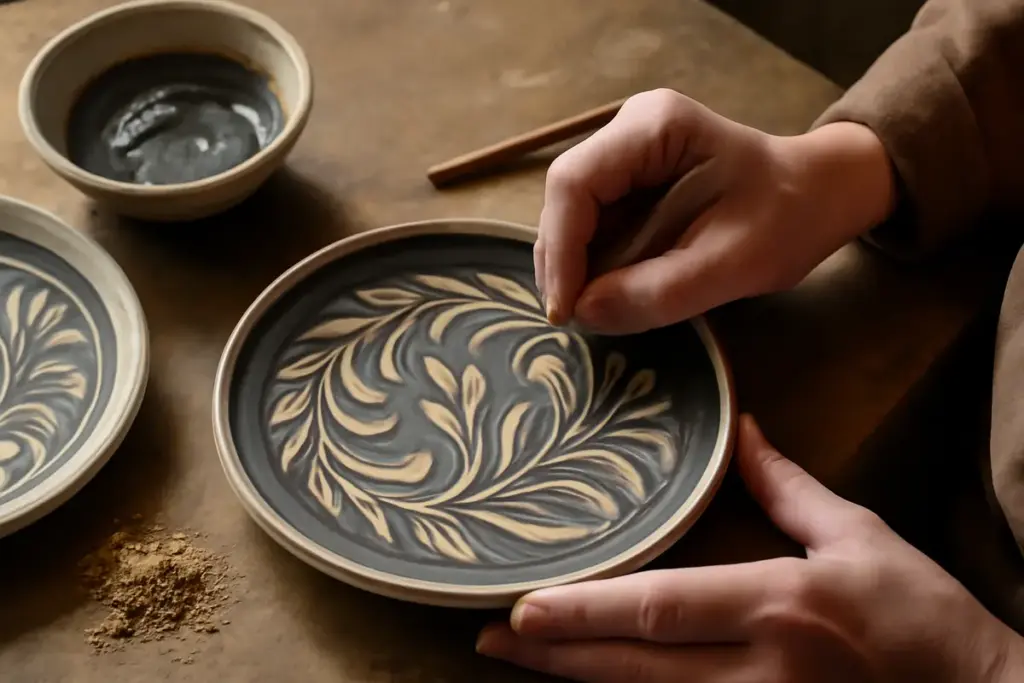 Come funziona la tecnica della sgraffiatura sulla ceramica? Il dettaglio creativo che valorizza ogni opera