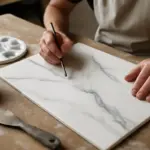 Ceramica effetto marmo con tecniche artigianali: come simulare venature realistiche in pochi passaggi