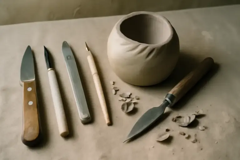 Coltelli e taglierine nella scultura ceramica: strumenti base e idee per effetti originali
